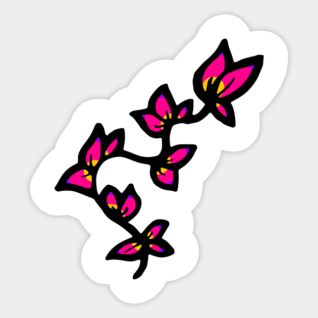 Branch with Pink Leaves Sticker by VANDERVISUALS